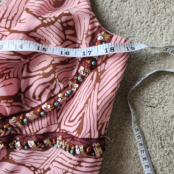 Vintage Y2K BabyDoll Stone Sequin Beaded Empire Waist Fairy Whimsical Midi Dres - Picture 8 of 11